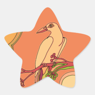 Sticker Étoile Oiseaux Fantaisistes