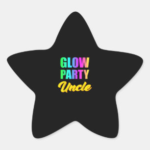 Sticker Étoile Oncle de la fête Retro 80s Anniversaire Groupe