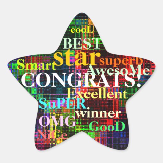 Sticker Étoile Ondes colorées (Devant)