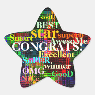 Sticker Étoile Ondulations colorées