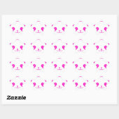 Sticker Étoile Ours rose Kawaii Panda (Feuille)