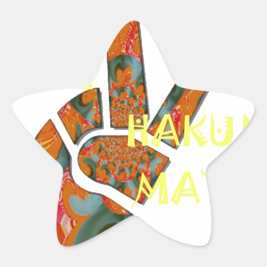 Sticker Étoile Paix dehors : panneau Vibes de Hakuna Matata (Devant)