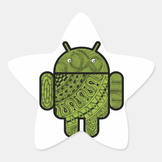 Sticker Étoile Pancho Doodle Character pour robot Android™ (Devant)