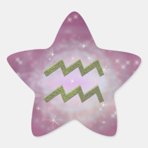 Sticker Étoile Panneau astrologique Zodiac Aquarius couleur Pick