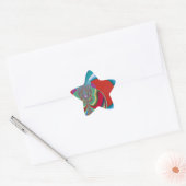 Sticker Étoile Papillon de printemps, explosion de couleurs abstr (Enveloppe)