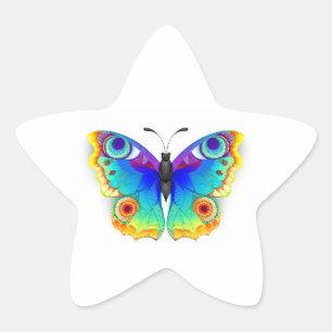 Sticker Étoile Papillon Paon Arc-en-Ciel