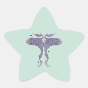 Sticker Étoile Papillon Violet Capricieux avec Étincelles d'Étoil