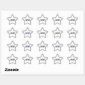 Sticker Étoile Parties scintillant Argent Faux Wow ! Professeur (Feuille)