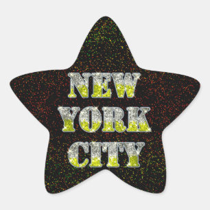 Sticker Étoile Parties scintillant d'or Silver de New York