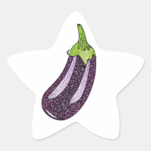 Sticker Étoile Parties scintillant Eggplant
