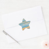 Sticker Étoile Parties scintillant Gold Blue Abstrait (Enveloppe)