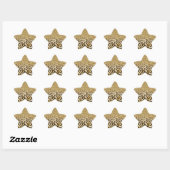 Sticker Étoile Parties scintillant moderne Leopard Motif Gold  Om (Feuille)