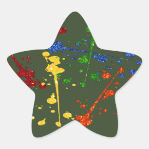 Sticker Étoile Parties scintillant Paintball Party Paint Splatter