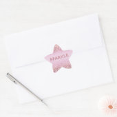 Sticker Étoile Parties scintillant rose brillant (Enveloppe)