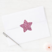 Sticker Étoile Parties scintillant rose brillant (Enveloppe)