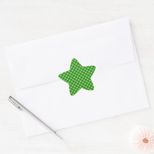 Sticker Étoile Parties scintillant Shamrock verte (Enveloppe)