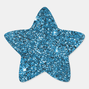Sticker Étoile Parties scintillant turquoise