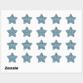 Sticker Étoile Parties scintillant Turquoise Argent (Feuille)