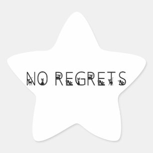 Sticker Étoile Pas de Regrets police de chats noirs
