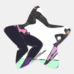 Sticker Étoile patineur artistique noir