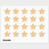 Sticker Étoile Patters de Burnt Orange Geometric Deco Cube (Feuille)