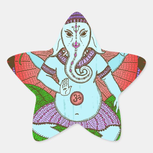 Sticker Étoile Peace Ganesh Dancing (Devant)