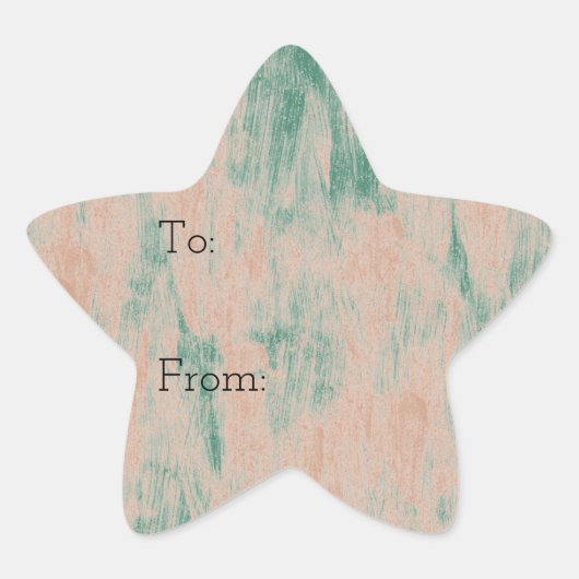 Sticker Étoile Peach Green Abstrait Snowflakes Noël (Devant)