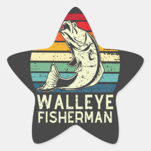 Sticker Étoile pêcheur de walleye cool walleye conception de pêch