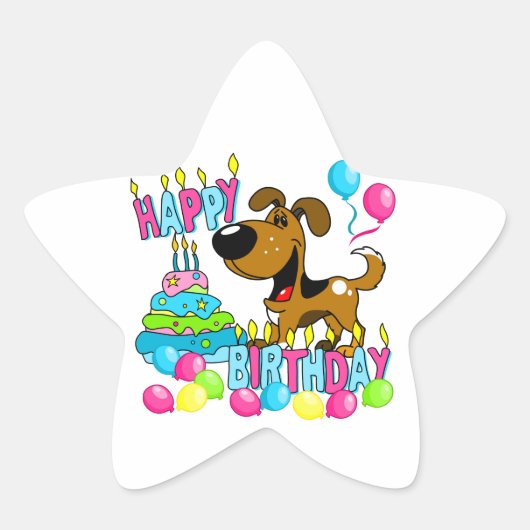 Sticker Étoile PEGUI Pups Joyeux Anniversaire - Tin (Devant)