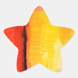 Sticker Étoile Peinture Abstraite rouge moderne