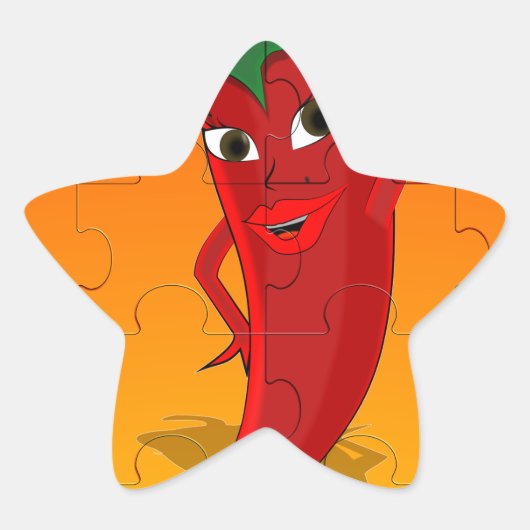 Sticker Étoile Pepper Rouge Diva Puzzle (Devant)