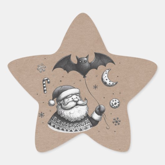 Sticker Étoile Père Noël des griffes (Devant)