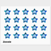 Sticker Étoile Perles de sirène et échelles Monogramme bleu ID600 (Feuille)