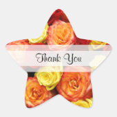Sticker Étoile Personnalisé "Merci" Rose jaune/rouge/orange (Devant)