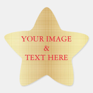 Sticker Étoile Personnalisé Personnalisé Votre Propre Photo & Tex