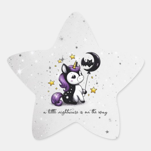 Sticker Étoile Petit Baby shower Unicorn (Devant)