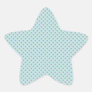Sticker Étoile Petits Pois Brown Sur Arrière - plan Bleu