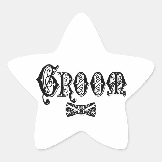 Sticker Étoile Pièce avec Cravate Bow Type noir (Devant)