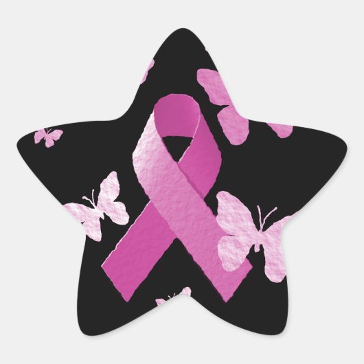 Sticker Étoile Pink Aware Ribbon (Devant)