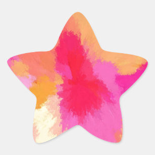 Sticker Étoile Pink, orange et jaune watercolors