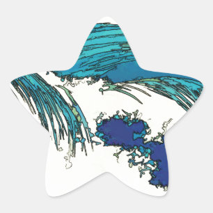 Sticker Étoile PixDezines konen uehara vagues océaniques, 上 原