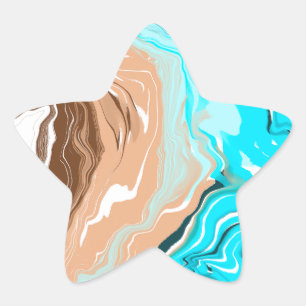 Sticker Étoile Plage Abstraite Fluid Art