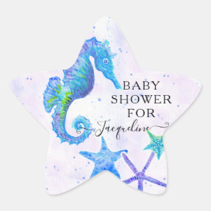 Sticker Étoile Plage Bord de mer Bright Seahorse Starfish Baby sh