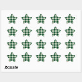 Sticker Étoile Plaid à la crème verte (Feuille)
