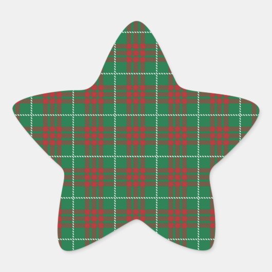 Sticker Étoile Plaid vert et rouge (Devant)