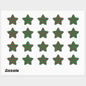 Sticker Étoile Plaid vert et rouge (Feuille)