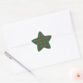 Sticker Étoile Plaid vert et rouge (Enveloppe)