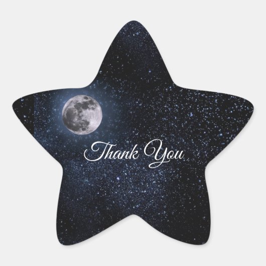 Sticker Étoile Pleine lune Astrologie étoiles bleu céleste blanc (Devant)