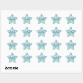 Sticker Étoile Point vert Mint Aqua Blue Sparkhe Dots Glitz (Feuille)