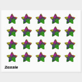 Sticker Étoile Points Abstraits florescents (Feuille)